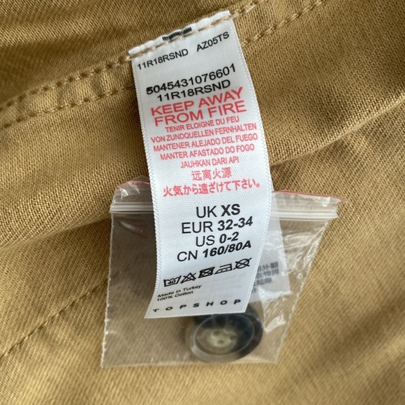 Topshop Belted Safari Cargo Jacket Size 0-2 XS - Picture 9 of 10